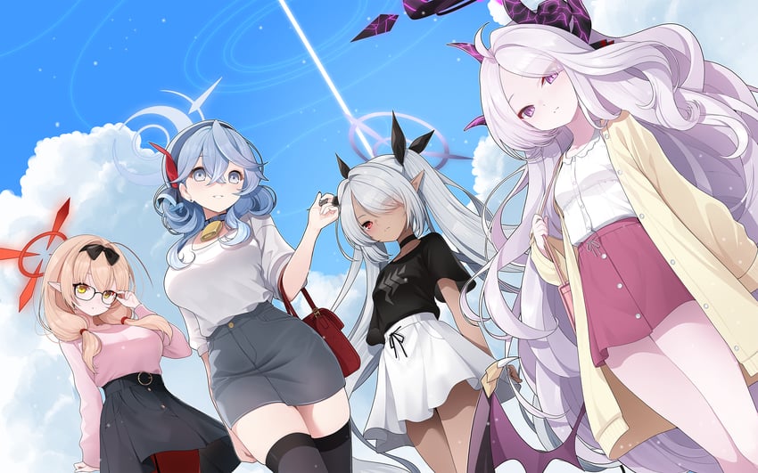 hina, ako, iori, and chinatsu (blue archive) drawn by koflif