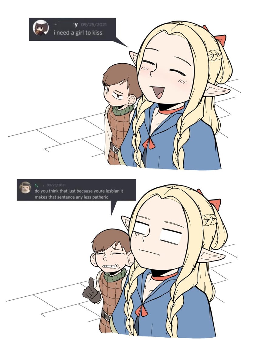 marcille donato and chilchuck tims (dungeon meshi and 1 more) drawn by fiiib