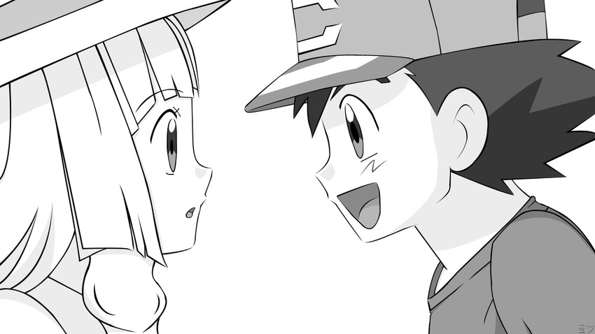 lillie and ash ketchum (pokemon and 1 more) drawn by atomkraftwerk