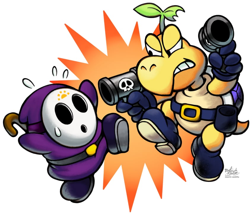 shy guy, koopa troopa, bill blaster, and troopea (original and 2 more) drawn by mast3r-rainb0w