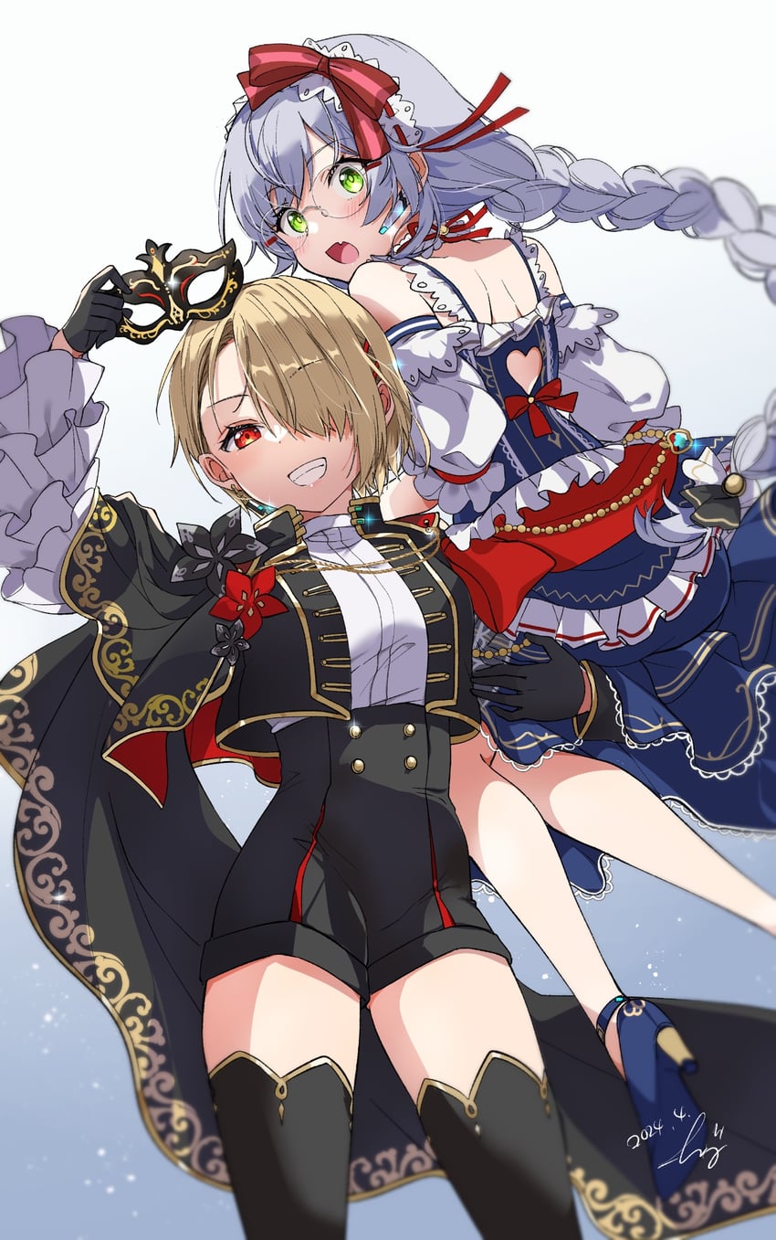 kayamori ruka and izumi yuki (heaven burns red) drawn by k_i49