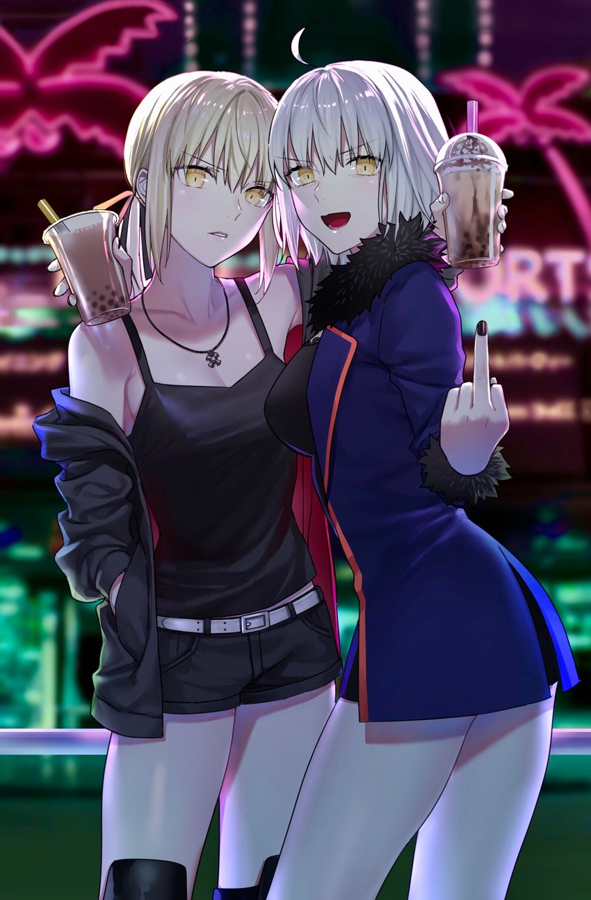 artoria pendragon, jeanne d'arc alter, and saber alter (fate and 1 more) drawn by nipi27