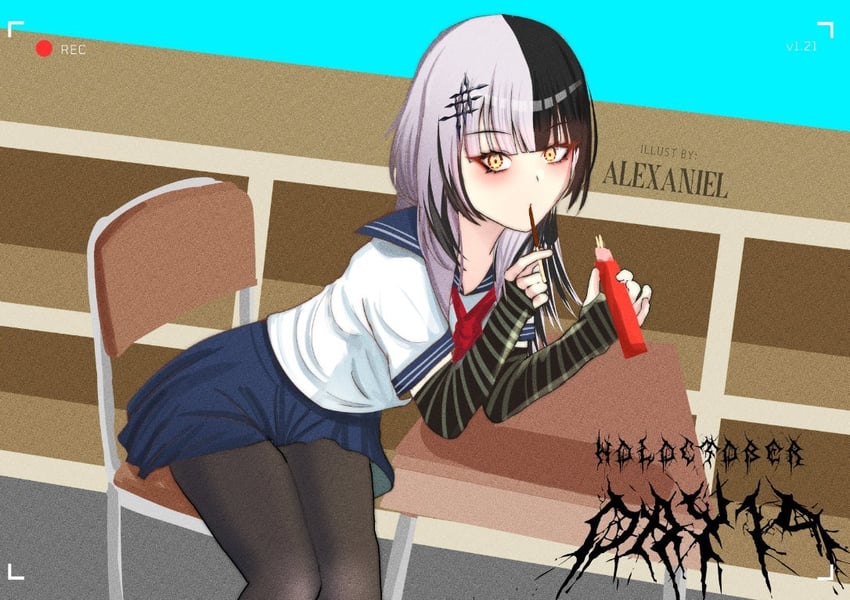 shiori novella (hololive and 1 more) drawn by alexaniel