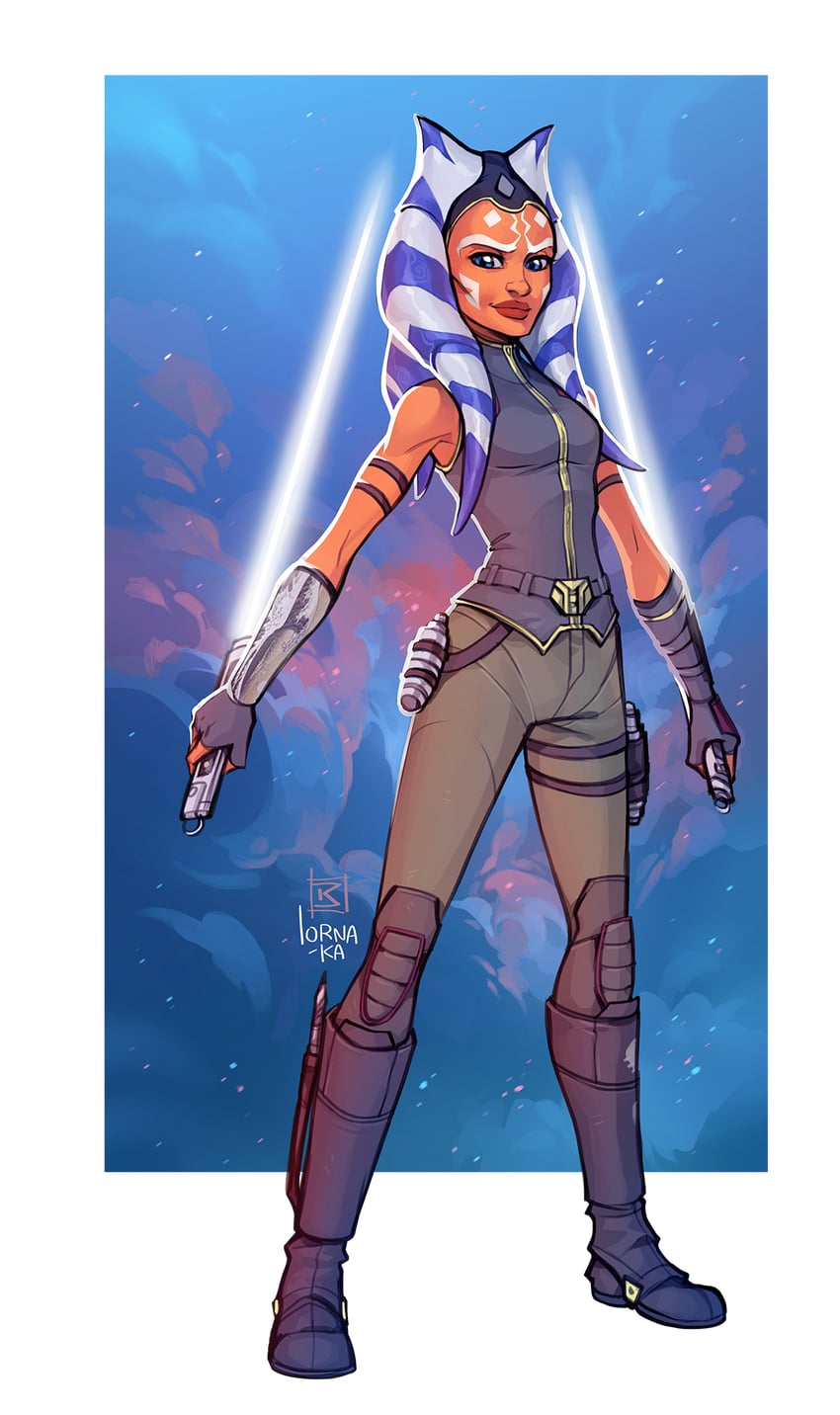 ahsoka tano (star wars and 1 more) drawn by lorna-ka