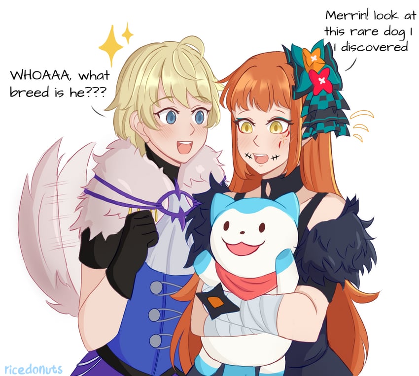 sommie, panette, and merrin (fire emblem and 1 more) drawn by ricedonuts