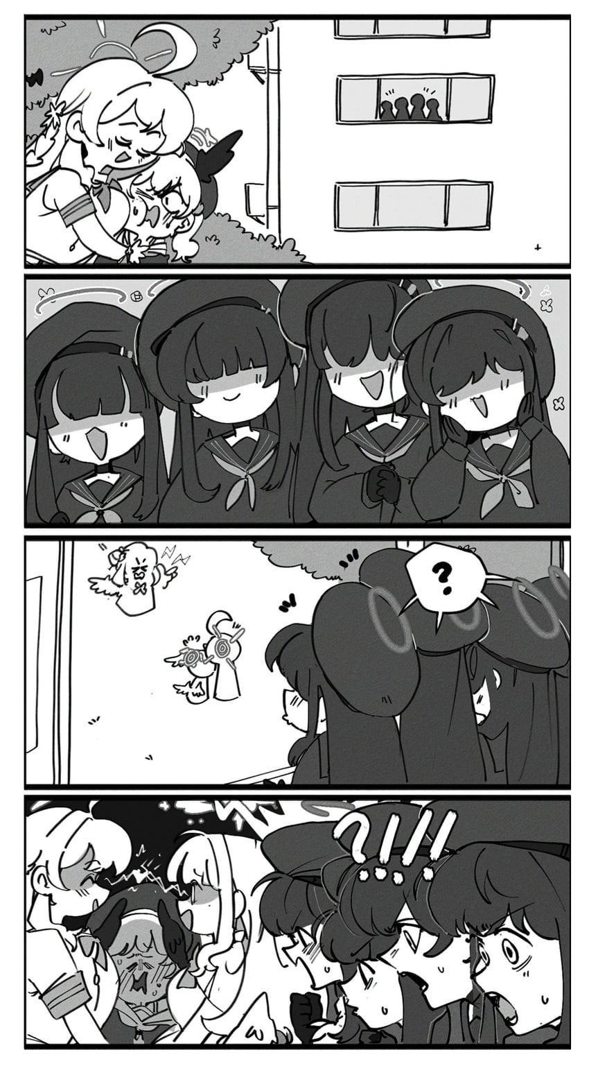 mika, koharu, hanako, and justice task force member (blue archive) drawn by kinzaibatsu91