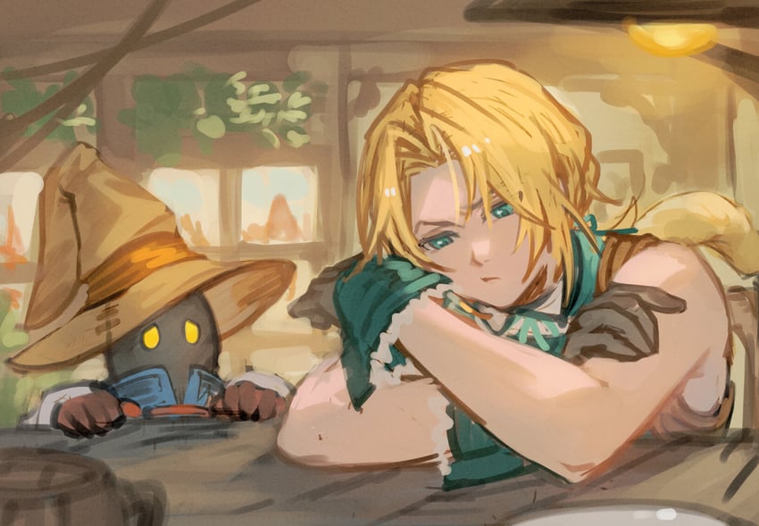zidane tribal and vivi ornitier (final fantasy and 1 more) drawn by rino_(selva_1in0)