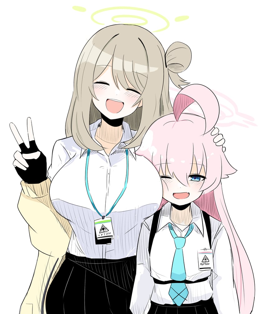 hoshino and nonomi (blue archive) drawn by chachacha_(champon_ken)