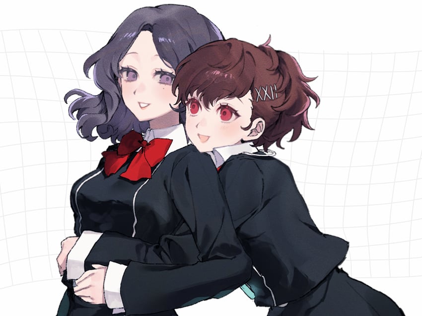 shiomi kotone and hasegawa saori (persona and 2 more) drawn by uxco0
