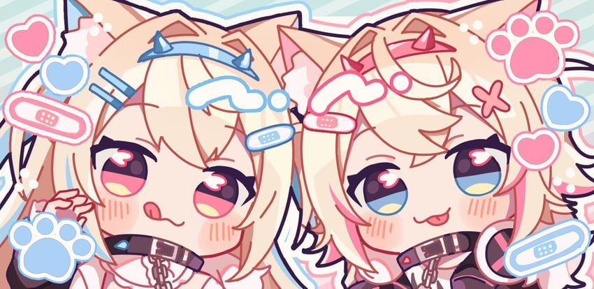 fuwawa abyssgard and mococo abyssgard (hololive and 1 more) drawn by panipa