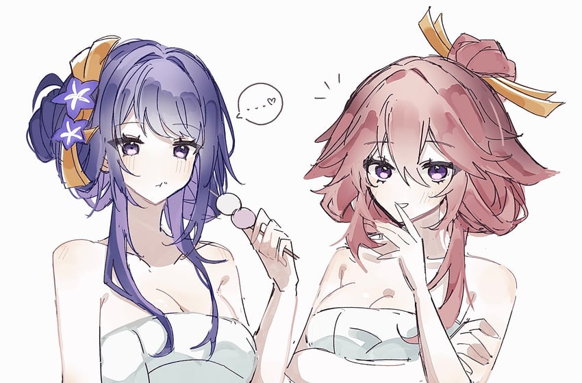 raiden shogun and yae miko (genshin impact) drawn by hyb_muyuu