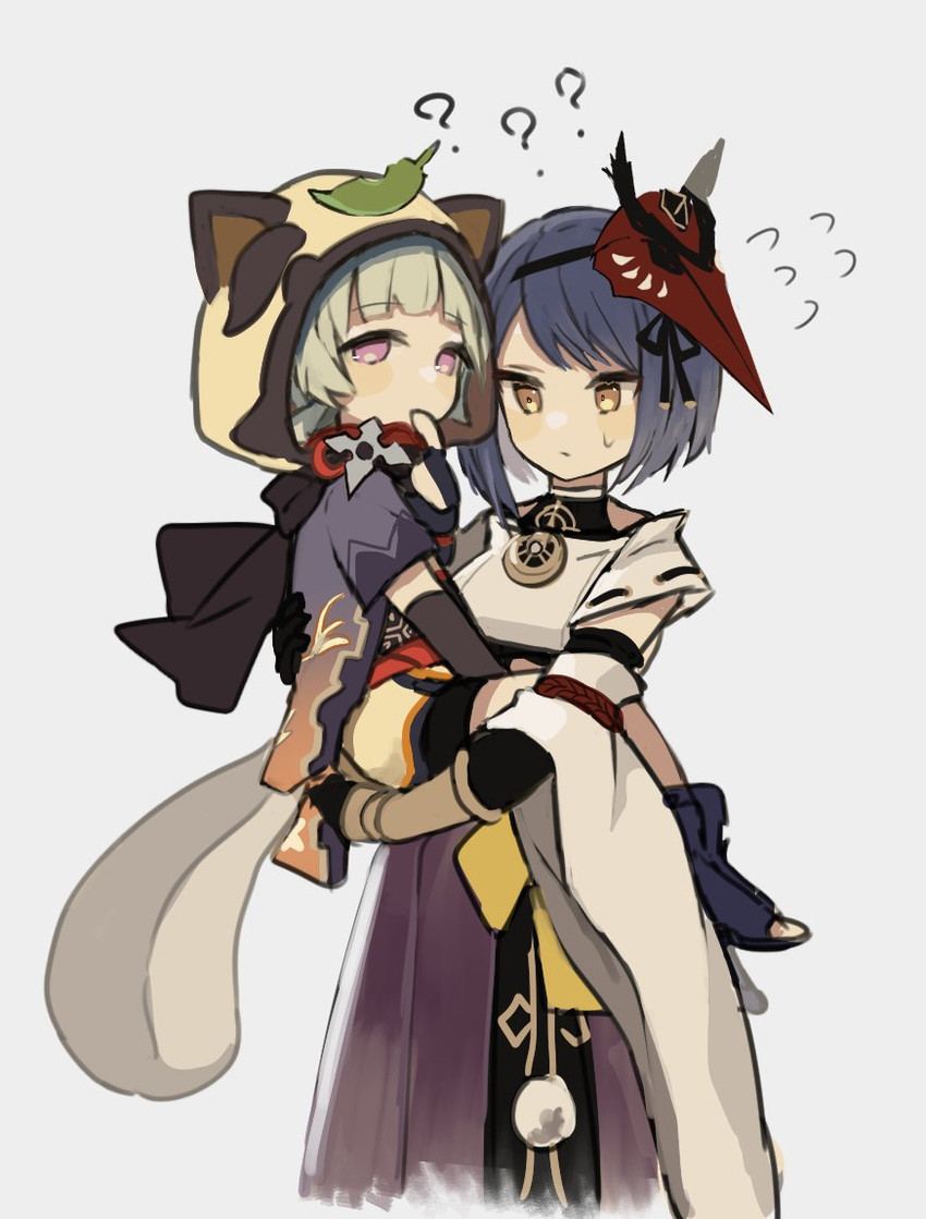 kujou sara and sayu (genshin impact) drawn by merry-san
