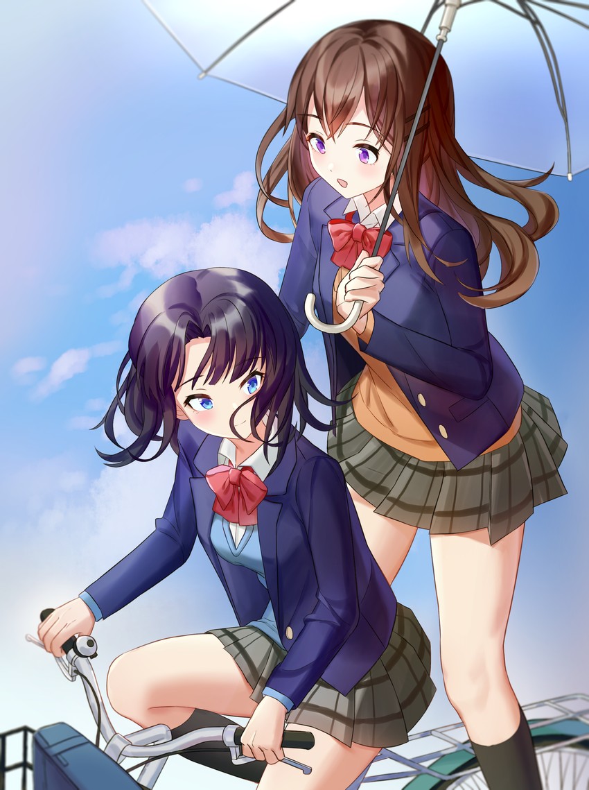 adachi sakura and shimamura hougetsu (adachi to shimamura) drawn by naga_naga