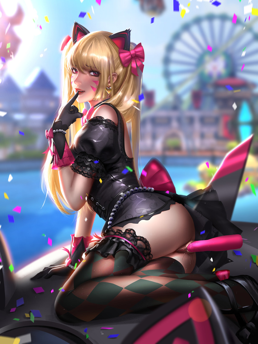 d.va and black cat d.va (overwatch and 1 more) drawn by liang_xing