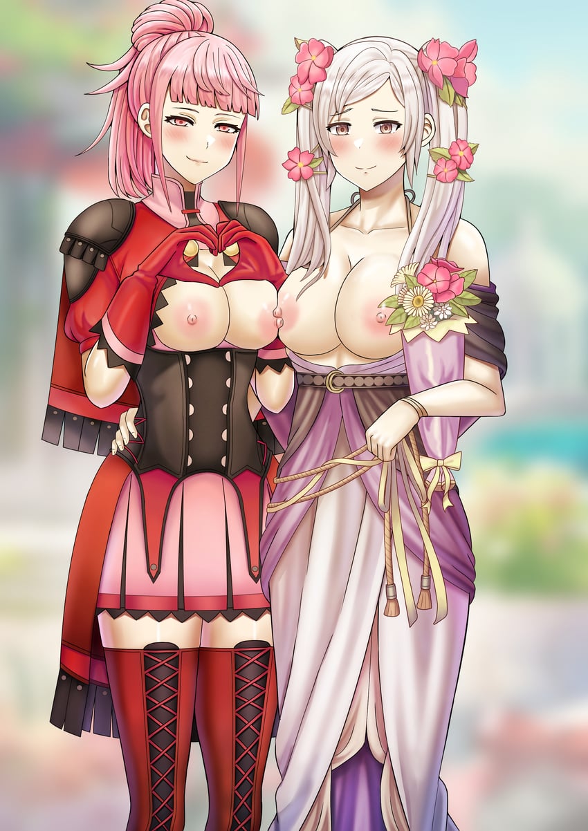 hilda valentine goneril and female robin (fire emblem and 4 more) drawn by saikunartworks