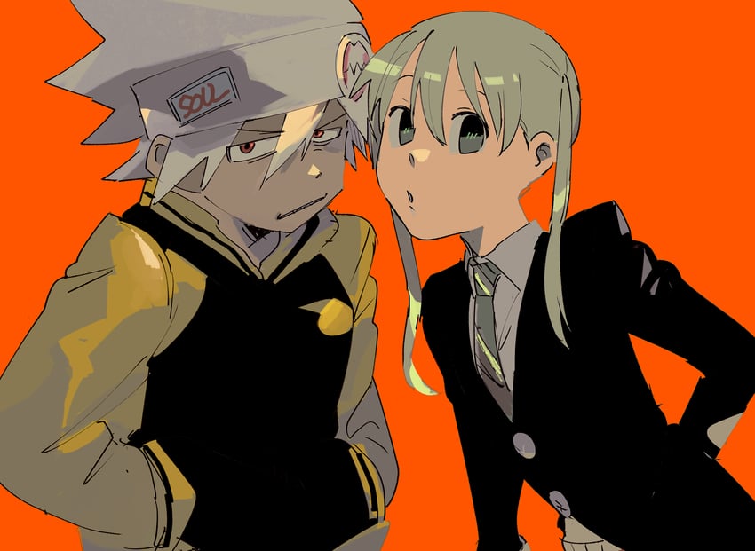 maka albarn and soul evans (soul eater) drawn by hidari_no