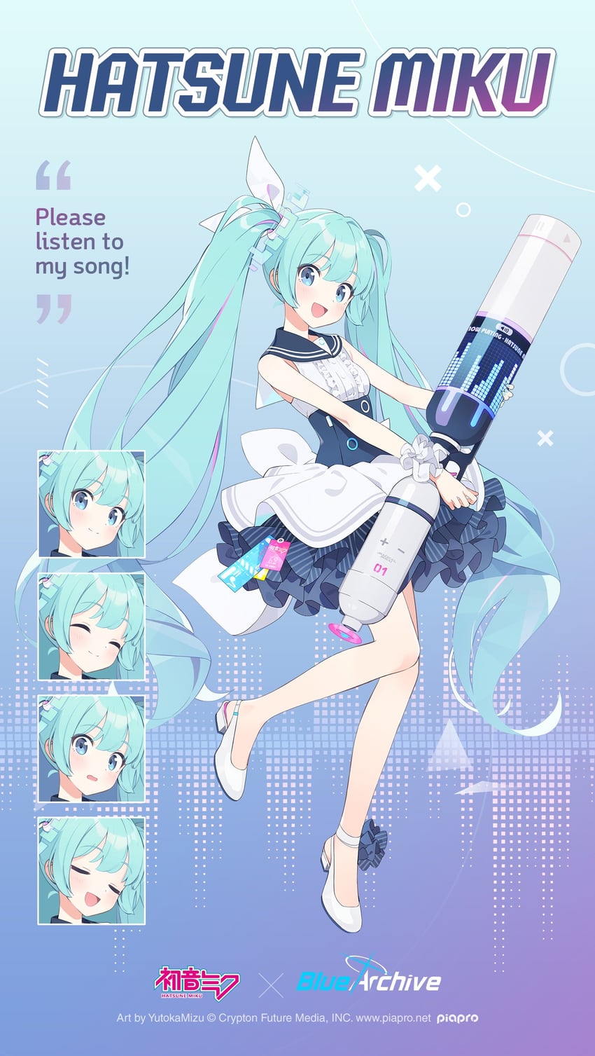 hatsune miku (blue archive and 1 more) drawn by yutokamizu