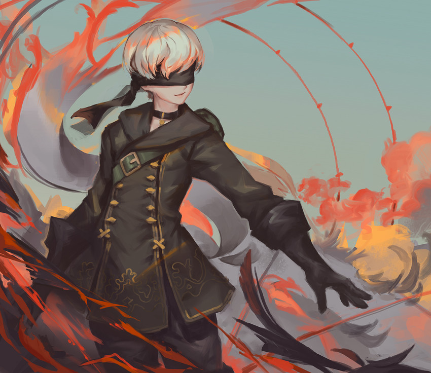 2b and 9s (nier and 1 more) drawn by softmode
