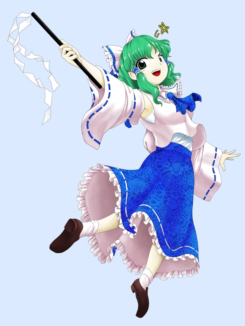 hakurei reimu and kochiya sanae (touhou) drawn by parasite_oyatsu