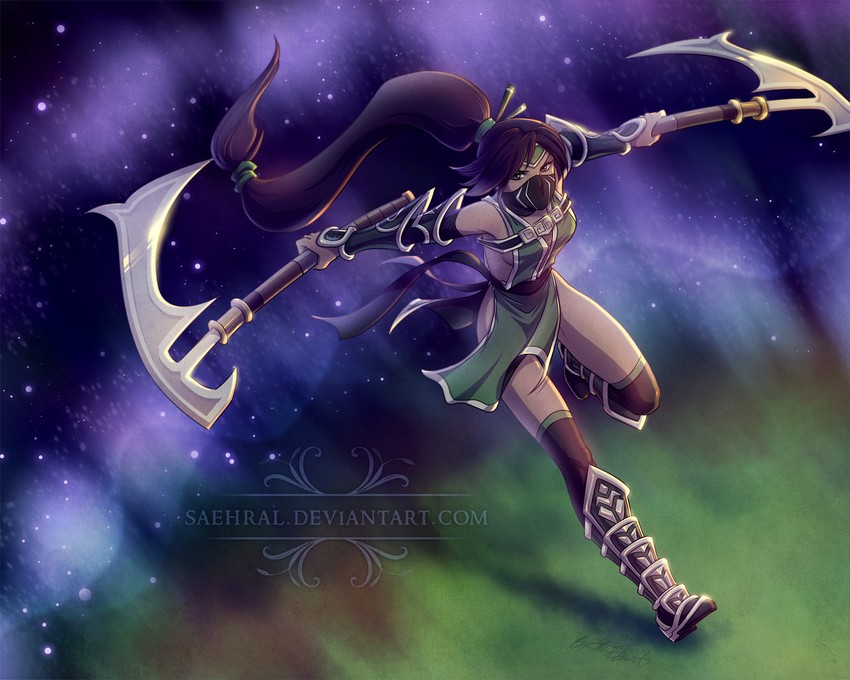 akali (league of legends) drawn by brittany_fuerst