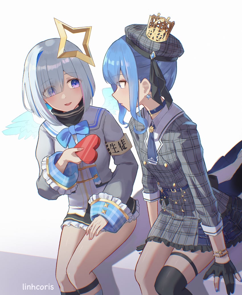 hoshimachi suisei and amane kanata (hololive) drawn by linhcoris
