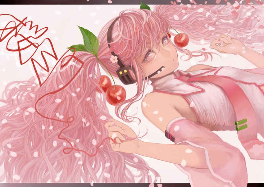 hatsune miku and sakura miku (vocaloid) drawn by toma_(me666nm)