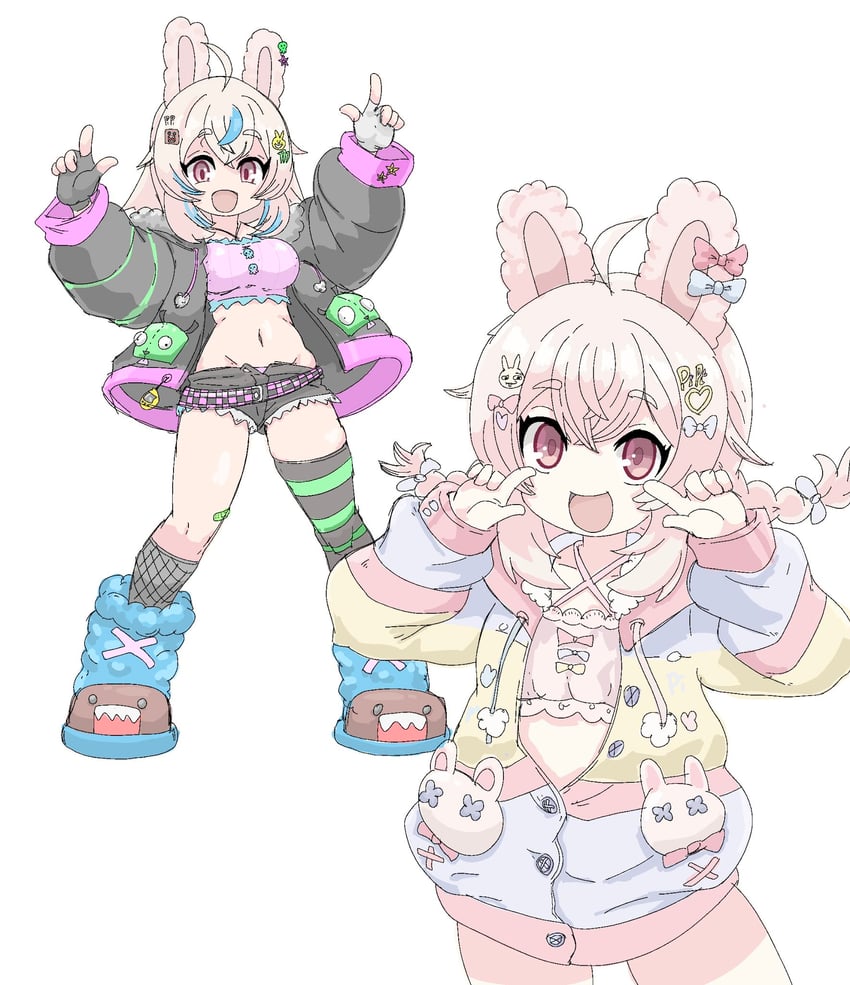 pipkin pippa, gir, domo-kun, and happy bunny (phase connect and 4 more) drawn by fruithead