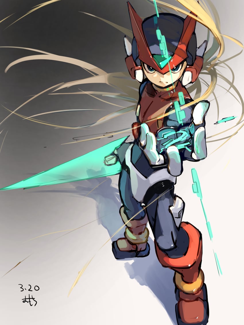 zero and zero(z) (mega man and 1 more) drawn by omochi_(mochi_skymega)