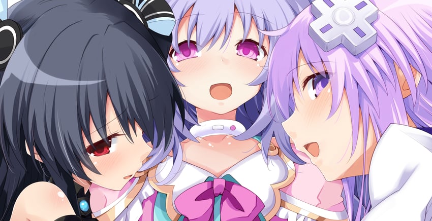 nepgear, uni, and pururut (neptune and 1 more) drawn by iwashi_dorobou_-r-