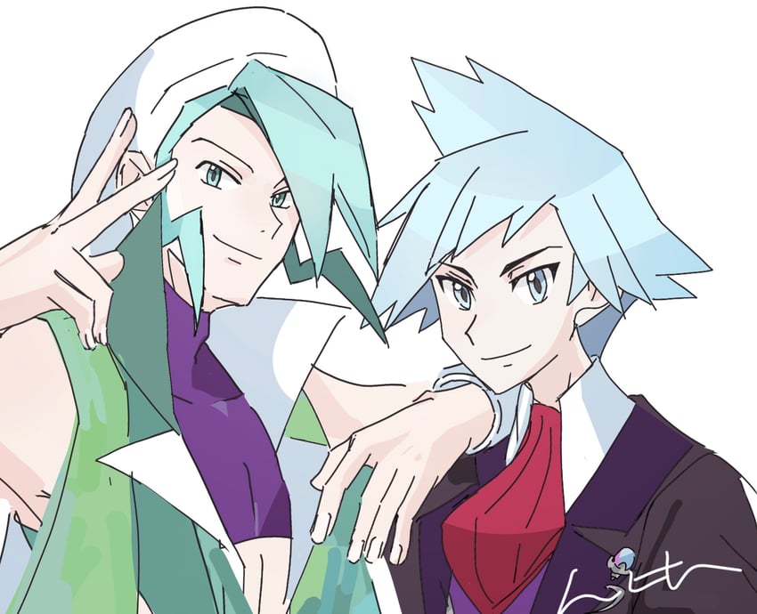 steven stone and wallace (pokemon and 1 more) drawn by 6l226