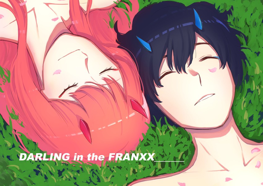 zero two and hiro (darling in the franxx) drawn by welve