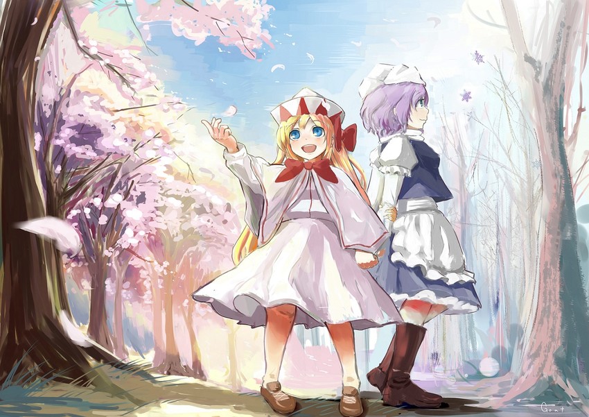 letty whiterock and lily white (touhou) drawn by miyahara_gouto
