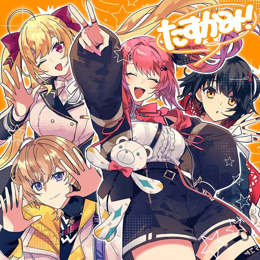 takamiya rion, kuramochi meruto, mashiro meme, fura kanato, and rene (nijisanji) drawn by shouganaigame
