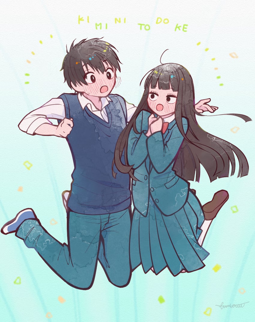 kuronuma sawako and kazehaya shouta (kimi ni todoke) drawn by hitomi_(mi70359147)