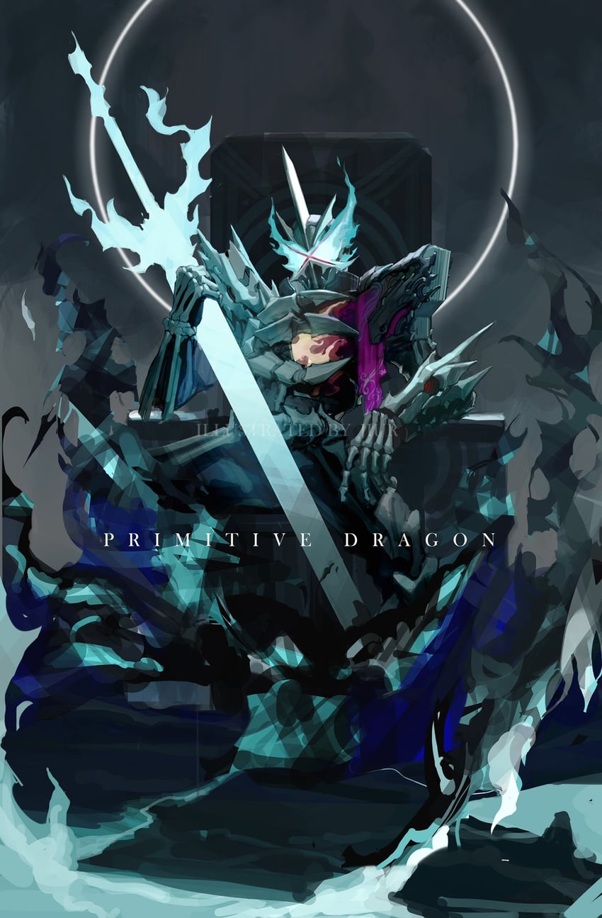 kamen rider saber and kamen rider saber primitive dragon brave dragon (kamen rider and 1 more) drawn by jiuri_jiuhao