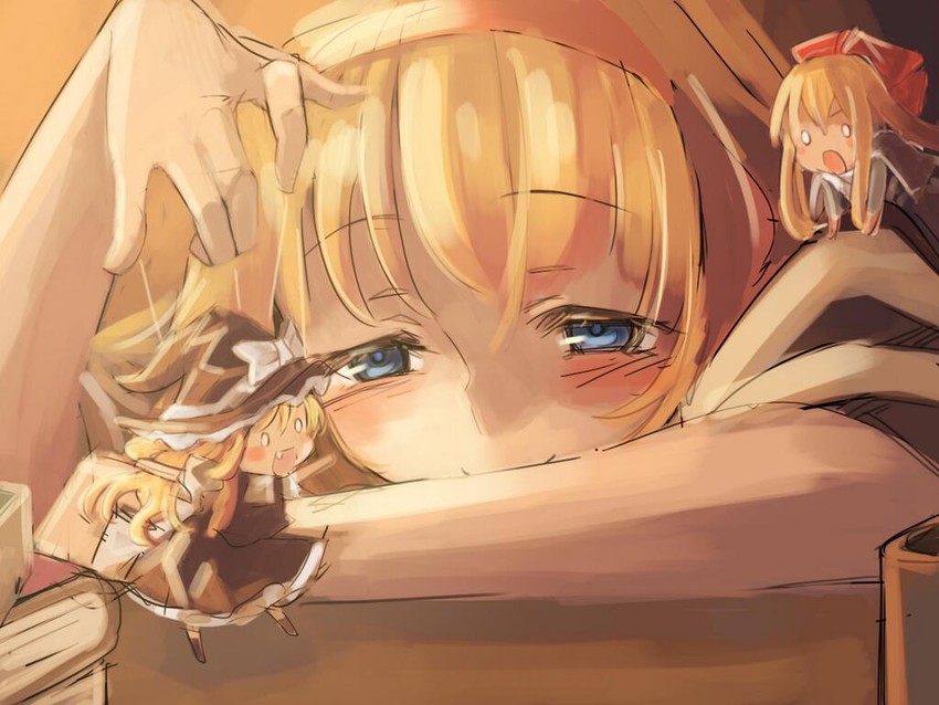 kirisame marisa, alice margatroid, and shanghai doll (touhou) drawn by azuki_(azuki-taste)