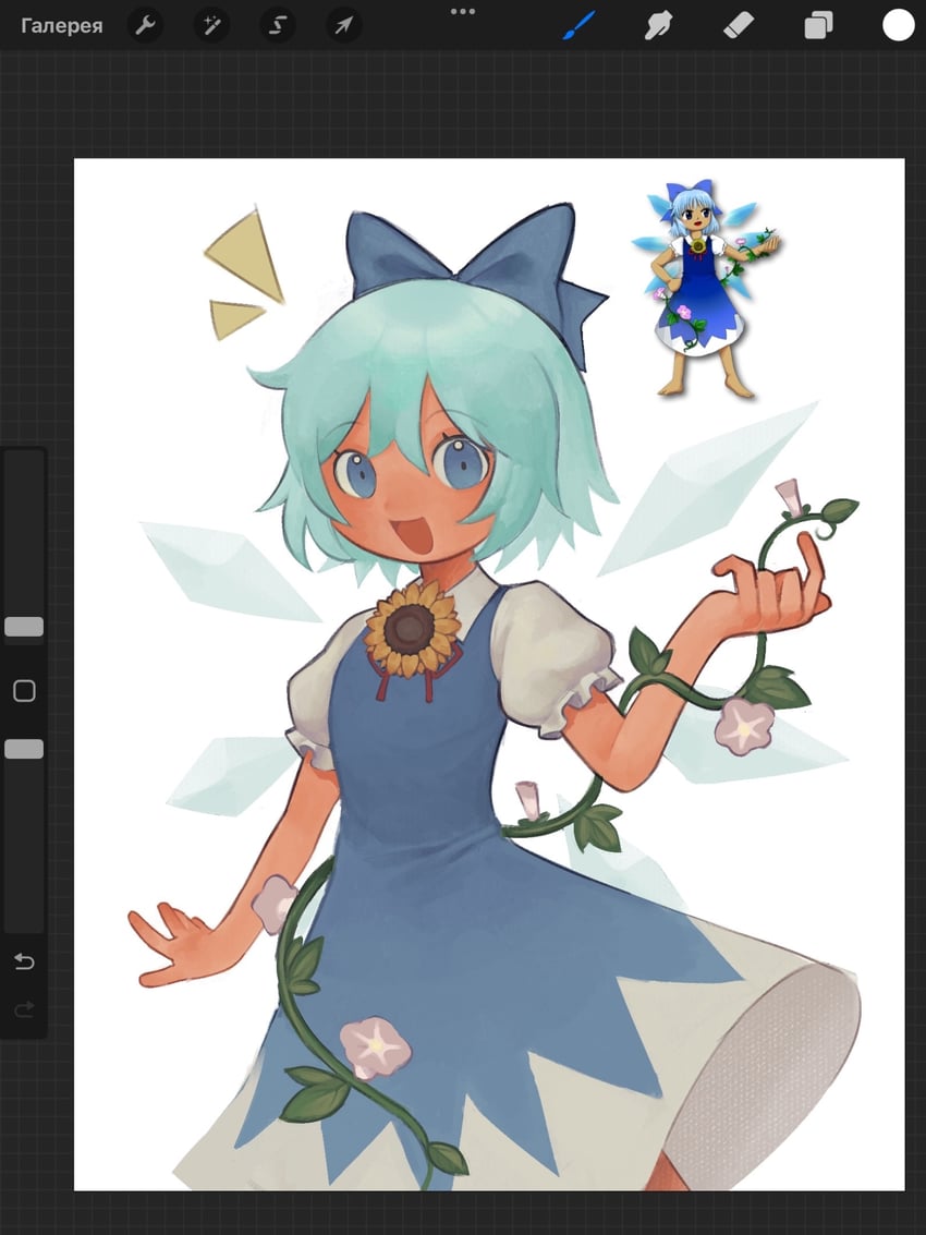 cirno and tanned cirno (touhou and 1 more) drawn by aolyxe