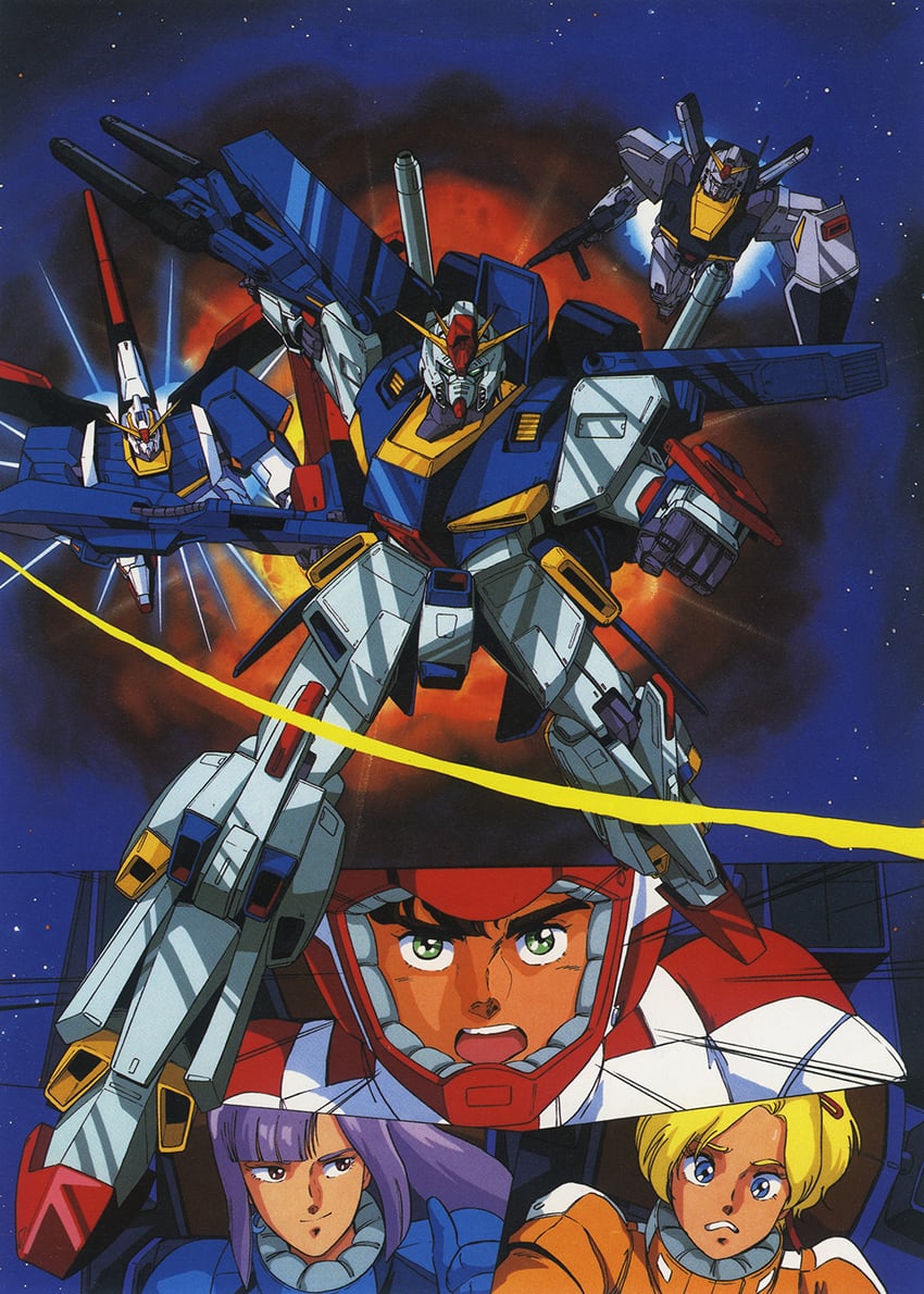 zeta gundam, judau ashta, roux louka, gundam mk ii, zz gundam, and 1 more (gundam and 1 more) drawn by onda_naoyuki