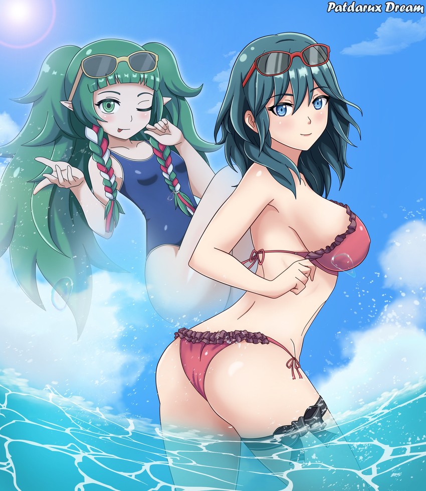 female byleth and sothis (fire emblem and 1 more) drawn by patdarux