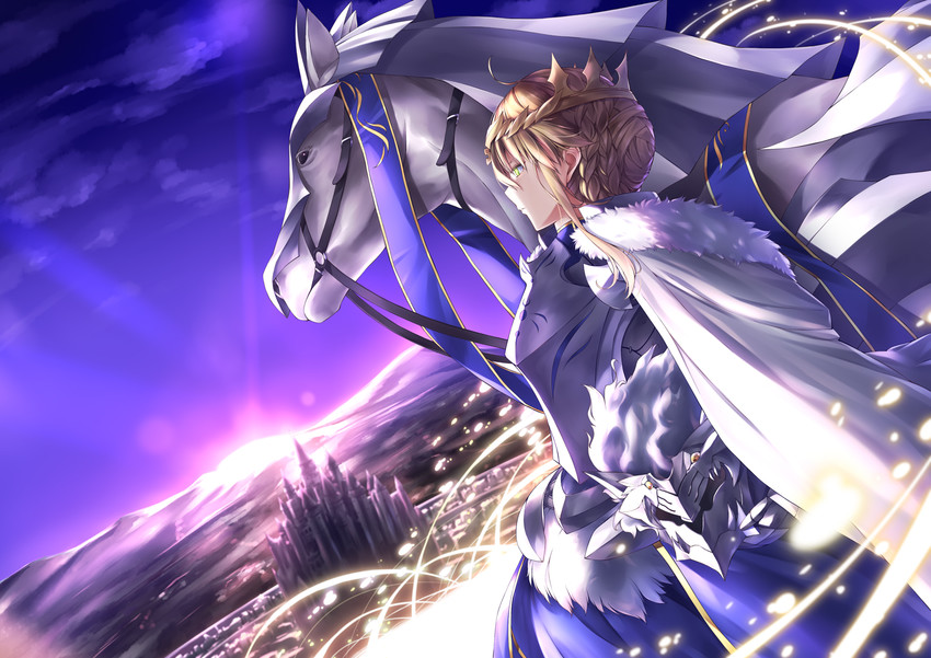 artoria pendragon, lion king, and dun stallion (fate and 1 more) drawn by shinkami_hiroki
