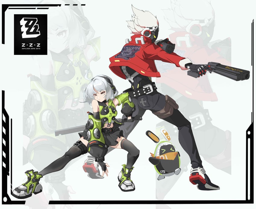 eous, anby demara, and billy kid (zenless zone zero) drawn by y_c_n