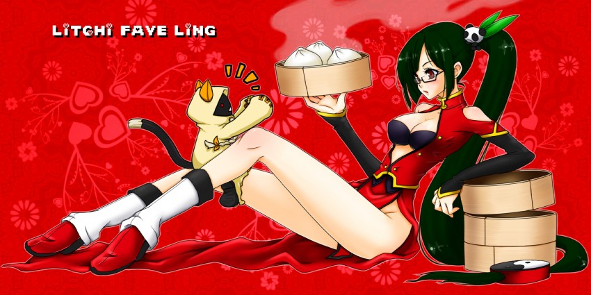 taokaka, litchi faye ling, and lao jiu (blazblue) drawn by redfrog