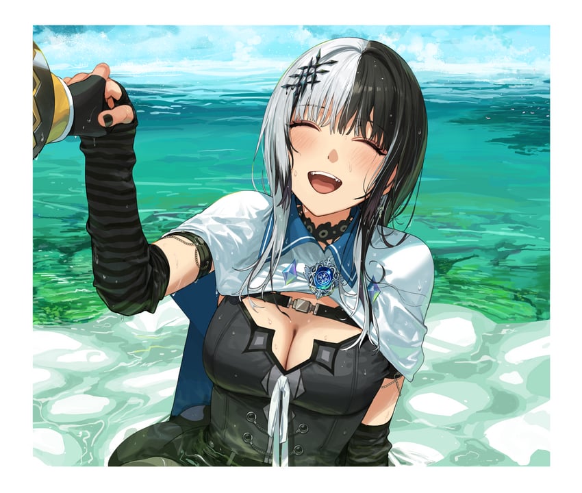 shiori novella and gigi murin (hololive and 2 more) drawn by yakimi_27