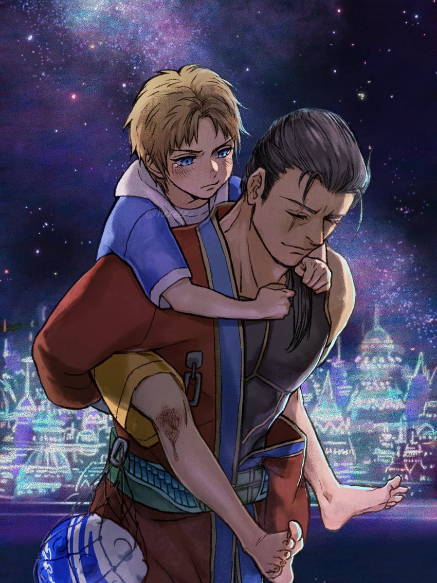 tidus and auron (final fantasy and 1 more) drawn by nexeee