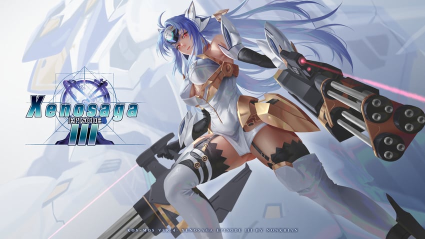 kos-mos and kos-mos ver. 4 (xenosaga and 1 more) drawn by nonkhian