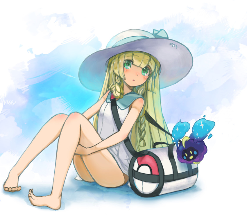 lillie and cosmog (pokemon and 1 more) drawn by ruiten
