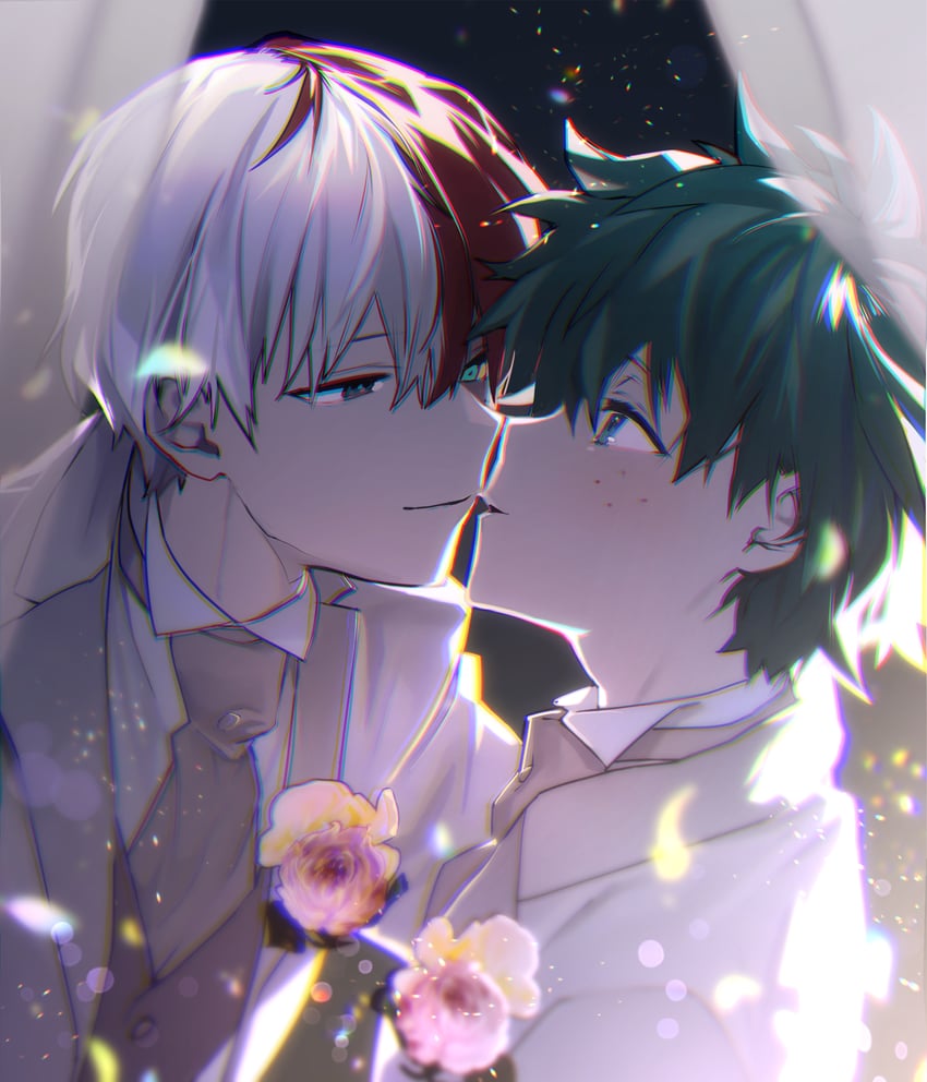 midoriya izuku and todoroki shoto (boku no hero academia) drawn by makuro
