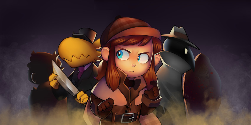 hat kid, conductor, and caw agent (a hat in time) drawn by jenna_brown