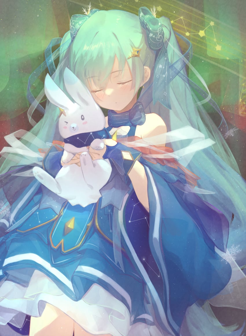 hatsune miku, yuki miku, and rabbit yukine (vocaloid) drawn by mihoranran