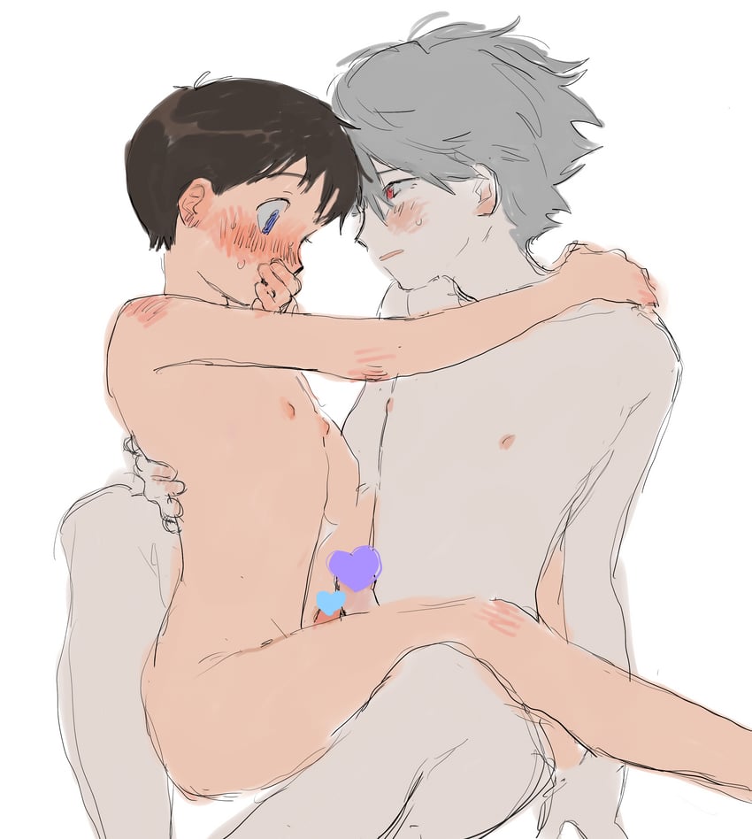 ikari shinji and nagisa kaworu (neon genesis evangelion) drawn by 10293877